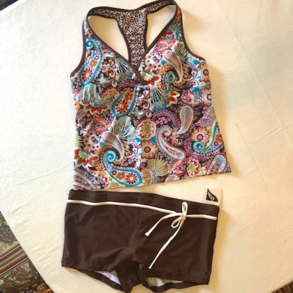 Athleta Tankini and Boy Short Swim NWT XL